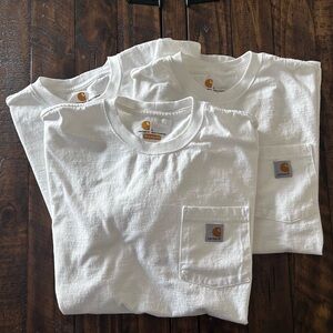Carhartt White Pocket Tee Trio - Crewneck Cotton Shirts